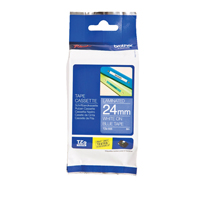 Brother TZE555 24mm White on Blue Gloss P-Touch Tape (TZ Series)