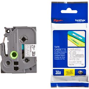Brother TZE145 18mm White on Clear Gloss P-Touch Tape (TZ Series)